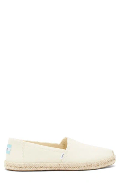 Toms Women's Alpargata Rope 2.0 Espadrille Slip On Flats In White Recycled Cotton Slubby