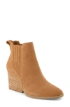 Toms Women's Noa Suede Pull On Wedge Bootie In Brown
