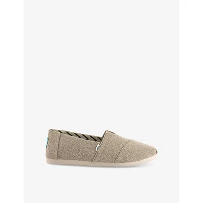 Toms Oms Mens Natural Alpargata Canvas Espadrilles Eur 42 / 8 Uk In Brown