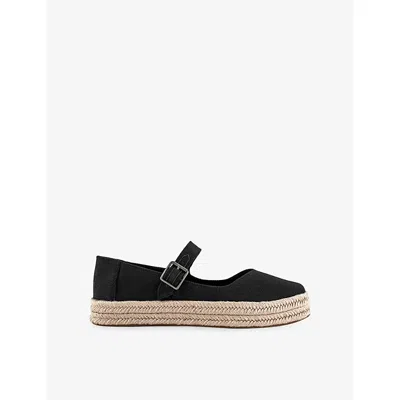 Toms Oms Womens Black Carolina Canvas Mary-jane Espadrilles Eur 39 / 6 Uk