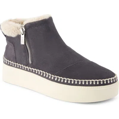 Toms Percy Bootie With Faux Fur Trim In Gray