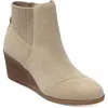 Toms Women's Sadie Wedge Booties Women's Shoes In Beige