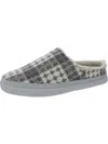TOMS SAGE WOMENS INDOOR/OUTDOOR RUBBER OUTSOLE MULTI-COLORED PLAID STITCHING SLIDE SLIPPERS