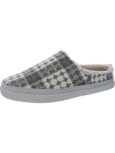 Toms Sage Womens Indoor/outdoor Rubber Outsole Multi-colored Plaid Stitching Slide Slippers In Grey