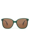 Toms Sandela 55mm Gradient Square Sunglasses In Sea Moss/solid Brown