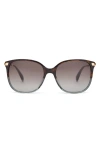 Toms Sandela 55mm Gradient Square Sunglasses In Tortoise Ocean Grey Fade