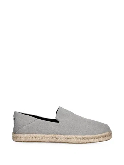 Toms Santiago Slip-on Braided Espadrilles In White