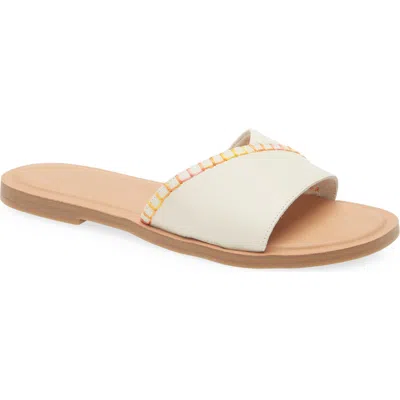 Toms Shea Leather Slide Sandal In Natural