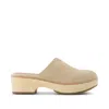 Toms Shoes Addison Natural Suede Deco Stitch Clog Heel