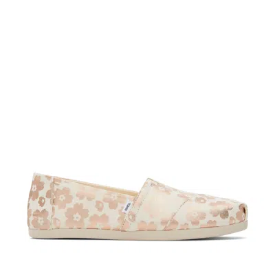 Toms Shoes Classic Alpargata Beige Ojai Floral Foil In Multi