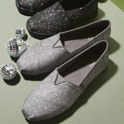 Toms Shoes Alpargata Dark Grey Sparkle Glitter In Multi
