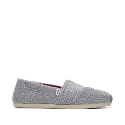 Toms Shoes Alpargata Grey Herringbone Slip-ons In Multi