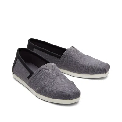 Toms Shoes Alpargata Grey Herringbone Synthetic Trim In Multi