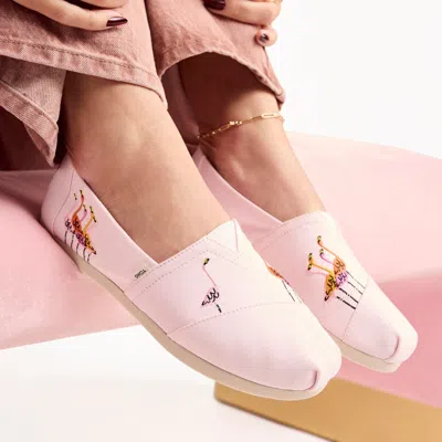 Toms Shoes Alpargata Pink Flamingos