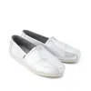 Toms Shoes Alpargata Silver Metallic Herringbone