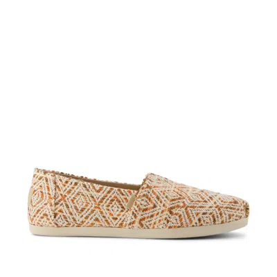 Toms Shoes Alpargata Tan Diamond Geo Woven In Brown