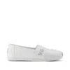 Toms Shoes Alpargata White Satin Embroidered I Do In White