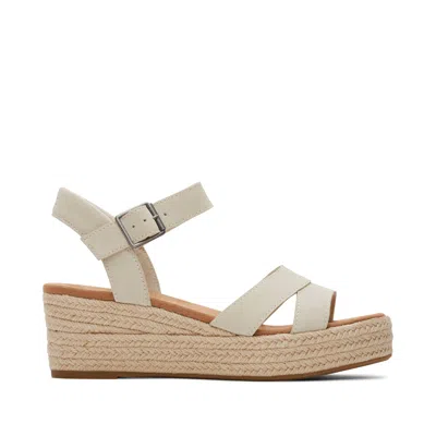 Toms Shoes Audrey Cream Suede Wedge Sandal In Multi