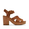 Toms Shoes Ava Tan Leather Sandal In Multi
