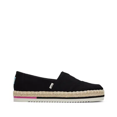 Toms Shoes Black Alpargata Platform Rope Espadrille