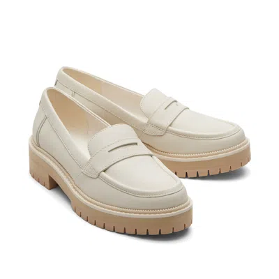 Toms Shoes Cara Light Sand Leather Loafer In Multi