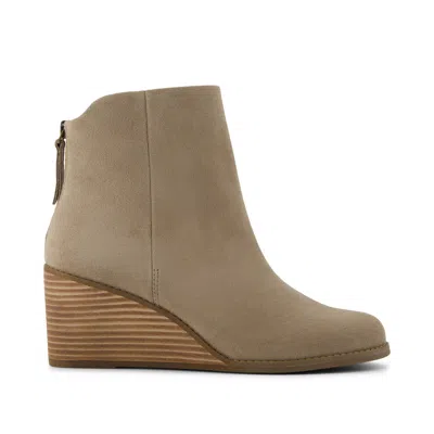 Toms Shoes Casey Natural Suede Wedge Boot In Multi