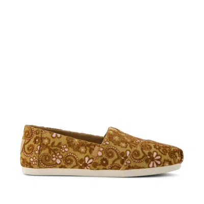 Toms Shoes Classic Alpargata Golden Honey Floral Brocade In Multi