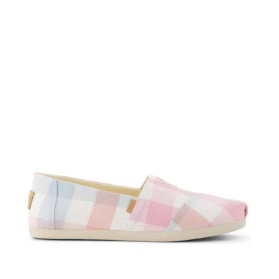 Toms Shoes Classic Alpargata Pink Picnic Plaid