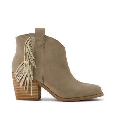 Toms Shoes Constance Dune Suede/fringe Boot In Neutral