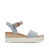 TOMS SHOES DIANA BLUE DENIM WEDGE SANDAL