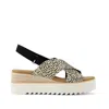 Toms Shoes Diana Crossover Mini Cheetah Wedge Sandal