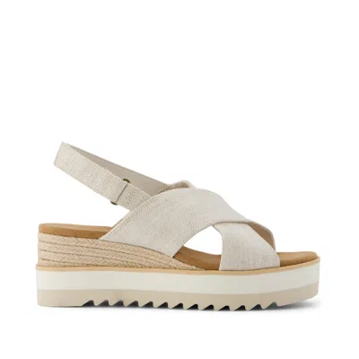 Toms Shoes Diana Crossover Natural Wedge Sandal