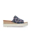 Toms Shoes Diana Mule Blue Embroidered Floral Sandal In Multi