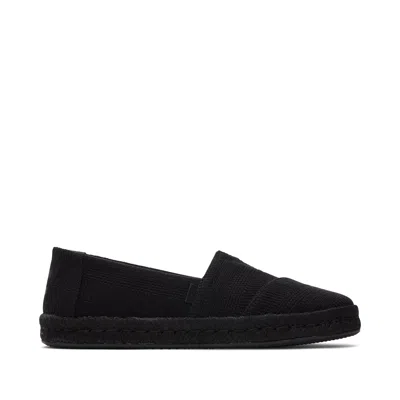 Toms Shoes Eco-friendly Alpargata Rope 2.0 Black Linen Espadrille For Comfort And Style In Multi
