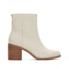 Toms Shoes Evelyn Light Sand Leather Heeled Boot In Neutral