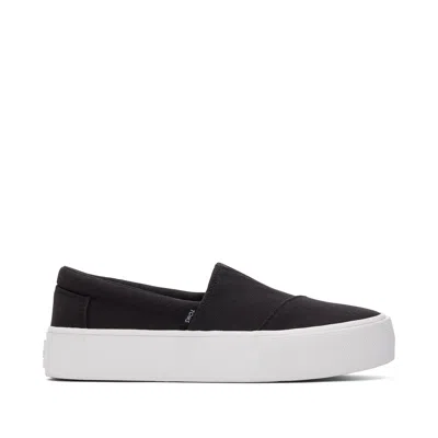 Toms Shoes Fenix Black Canvas Slip-on Sneakers In Multi