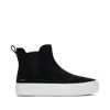 Toms Shoes Fenix Platform Chelsea Black Suede Sneaker In Black