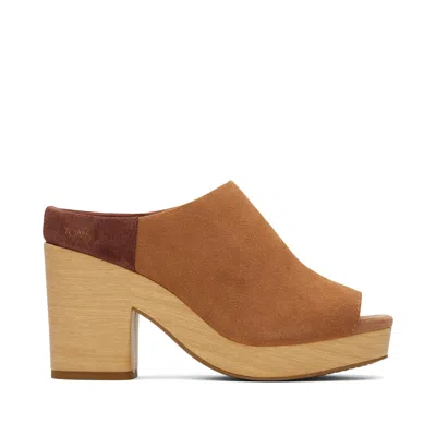 Toms Shoes Florence Brown Sugar Suede Sandal In Multi