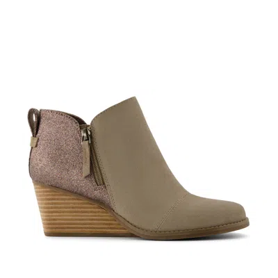Toms Shoes Goldie Natural Suede Rainbow Wedge Boot In Multi