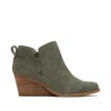 Toms Shoes Goldie Vetiver Suede Wedge Boot In Multi