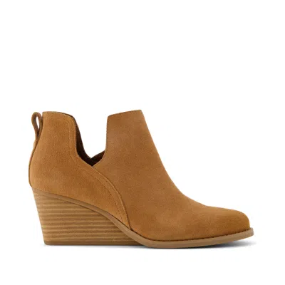 Toms Shoes Gwen Brown Suede Wedge Boot