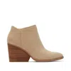 Toms Shoes Hadley Natural Suede Heeled Boot In Neutral