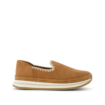 Toms Shoes Jocelyn Brown Suede Deco Stitch Espadrille Sneaker In Multi