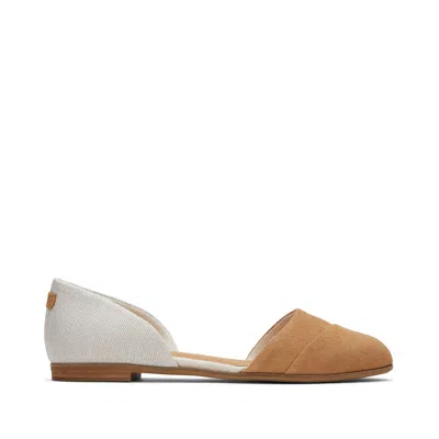 Toms Shoes Jutti D'orsay Tan Suede Leather Flat