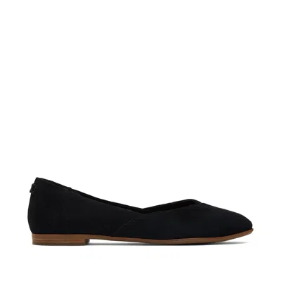 Toms Shoes Jutti Neat Black Suede Flat