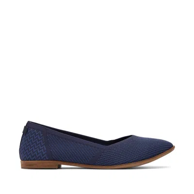 Toms Shoes Jutti Neat Navy Knit Flat In Multi