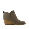 Toms Shoes Kaia Olive Suede Wedge Boot In Multi