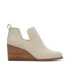Toms Shoes Kallie Beige Suede Wedge Boot In Beige