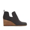TOMS SHOES KALLIE GREY SUEDE WEDGE BOOT