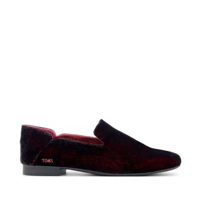 Toms Shoes Lara Deep Burgundy Jewel Velvet Flat In Multi